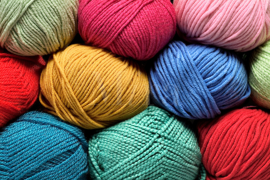 Balls of Colorful Yarn (cotton, wool & synthetic fibers)